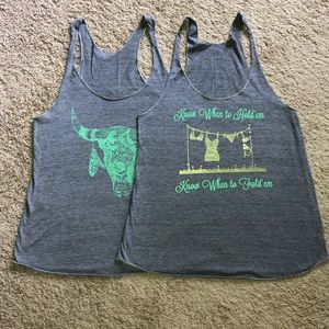 L graphic Razorback tanks